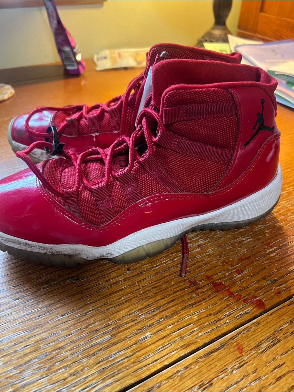 Jordan Kids High-Top Sneakers in Red with Black Jumpman